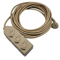 국산 전기 연장선 밀리터리 캠핑 리드선 베이지 3구, 5M