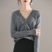 협력브랜드 베이직 여성 브이넥 6컬러 니트 가디건