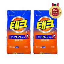 LG생활건강 테크 분말세제 클린화이트 리필 3KG x 2개, 단일옵션