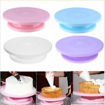 데코 베이킹 돌림판 회전판 케이크 턴테이블 스탠드 장식 액세서리 DIY 회전 안정 스키 둥근 테이블 부엌 도구, 옵션03 White_옵션01 ROUND