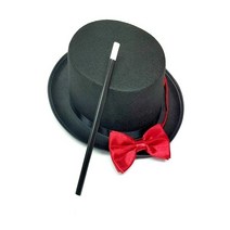 마술사모자 나비넥타이 마술봉 마술지팡이 마법사모자, 마술사모자+보타이+마술봉