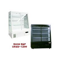 다이아알엔에프 반찬 쇼케이스 냉장고 사선형 1200 밀키트 반찬가게 마트, 블랙, 주백색-내츄럴흰색