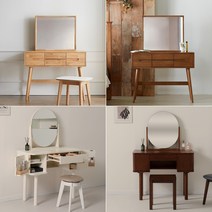 라움 수납 원목화장대 월넛/화이트, 안젤리나화장대거울(월넛)