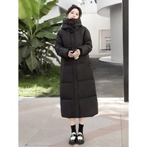 롱 패딩 일자 파카 겨울 여성 후드 자켓