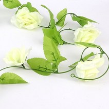9송이 화이트 인테리어 조화장미넝쿨 소품조화 장식 조화넝쿨 인테리어넝쿨 소품조화