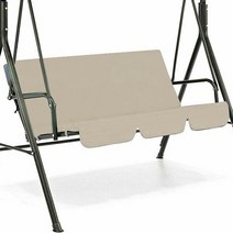 정원 그네 흔들 의자 정원 철제 펜션 인승 야외 스윙 캐노피 좌석 쿠션 커버 천 3, 베이지