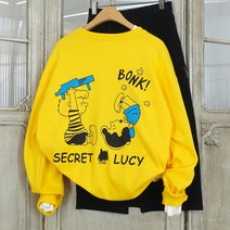 이힝 LUCY 스누피 프린팅 봄 루즈핏맨투맨 맨투맨