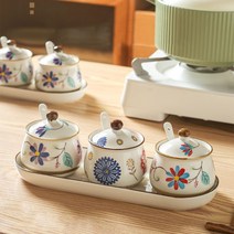 도자기 양념통세트 예쁜 조미료통 소금통 3종세트, 1