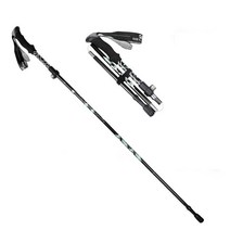 큐제이홈 초경량 5단 두랄루민 등산 스틱 2p세트, 블랙