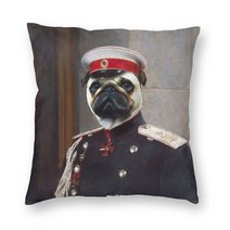 강아지마약방석 개모차 무중력 쿠션럭셔리 Pug 개 초상화 쿠션 커버 소파 폴리 에스터 리갈 애완 동물 빈티, 01 1_03 30x30cm 12x12in