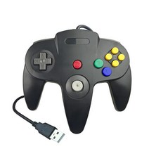 클래식 N64 USB 유선 컨트롤러 PC 게임 패드 조이스틱 Windows MAC 용 Linux Raspberry Pi 3 for Nintendo, 한개옵션1, 02 Black