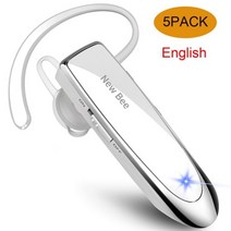 New Bee LC-B41 블루투스 이어폰 5.0 무선 이어피스 영어 마이크 포함 아이폰 샤오미 5PCs 도매 헤드셋, 5PC-White-EN-No Bag