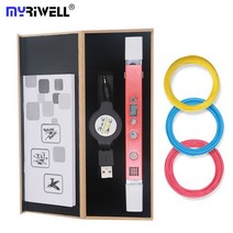 Myriwell RP-100C pla abs 1.75mm 필라멘트 3d 프린터 펜 저전압 안전 금속 쉘 USB 최고의 크리스마스 선물, 04 Red, 04 Red