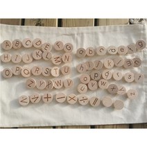 몬테소리 원목교구 가베 완구 알파벳 원기둥 완구 레인보우 컬러 발도르프 우드, alphabets 60