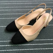 투톤 플랫 슬링백 슈즈 데일리 배색 샌들 펌프스 통굽 단화 캐주얼 심플 베이직 봄 데이트 작은 215 220