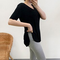 찰랑실켓티 기본브이넥 반팔티셔츠 트임티셔츠 7colo 국내생산