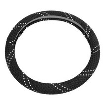 스티어링 휠 프로텍터 마모 방지 커버 라운드 장식, 01 black