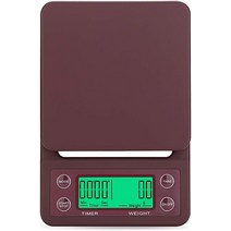 커피저울 베이킹저울 주방 계량 카페 저울 드립 커피 저울과 타이머 3kg 0.1g 무게 디지털 주방 고정밀 LC, 01 brown_01 3 키로그램