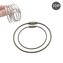 와이어 열쇠고리 키링 키체인 원형링 10P 다기능 와이어고리 와이어링, ◐SMALL(15X200(MM)★⊙
