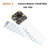 모듈 호환 부품 보드 개발 라즈베리 파이 카메라 3 IMX708 센서 자동 초점 120 도 FOV 와이드 NoIR 4B 3B, Option 4
