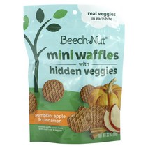 Beech-Nut 미니 와플 위드 히든 베지스 생후 12개월 이상 버터넛 베리 90g(3.2oz), 호박  사과   계피