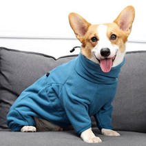 애견 후리스 기모 올인원 중소형견 대형견 강아지옷 WI086DG, 그린