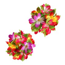 파티짱 웰컴 꽃 팔찌 (1쌍) 하와이 소품