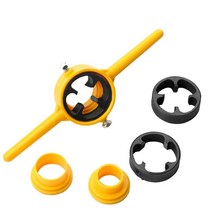 나사 가공기 파이프 호스 압착기 배관 PVC 파이프 스레드 탭 다이 세트 6 개 60 도 강력한 1/2 3/4 1 인치, 01 yellow