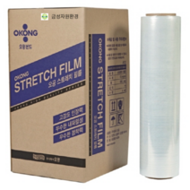 오공 스트레치 필름 공업용 파레트 랩 포장 자동 수동 12 15 18 20 25 30 mic, 12mic 350M  4롤 1박스, 1개