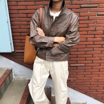 . 여성 간절기 루즈핏 숏 아티피셜 레더 라이더 자켓 RJA306