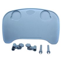 GHSHOP 휠체어 테이블 쟁반 식사를 위한 휠체어 무릎 쟁반 독서 휴식 가정 장애인 사람들, 플라스틱, 파란색, 1개