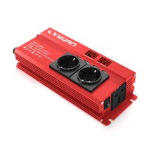 녹원(LVYUAN) 수정사인파 인버터 1200W~2000W 12V 24V 220V 60Hz 2콘센트 차량용 캠핑용 차박 캠핑 자동차 인버터, 레드 2콘센트