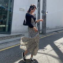 떳다그녀 모디스 레오파드 롱 원피스