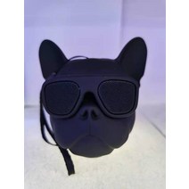 강아지 스피커 불독 자르 블루투스 미니 휴대용 인테리어 오디오 무선 French bullder f4 dog head audio overweight low low yards, 검은색