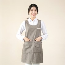 이솔홈 앞치마 원피스형 주방 공방 카페 바리스타 어린이집앞치마 모음, 스트라이프 앞치마 02_브라운