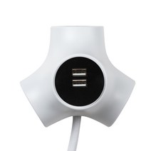 파워존 테트라포드 디자인 멀티탭 3구 USB 익스텐디드 화이트 1.5m, 단품, 단품