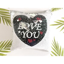 스팽글 반전 포토 반짝이 쿠션, 홀로그램