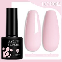 네일아트 LILYCUTE 7ml 베이스 젤 매니큐어 밝은 색상 반영구 흡수 UV LED 강화 네일 아트 닦을 필요 없는 탑 코트, 71 LC-F082