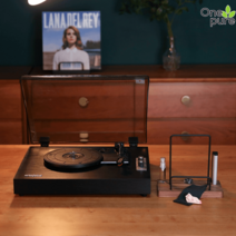 LP턴테이블 빈티지 레트로 축음기 오디오 플레이어, 딥블랙II세대+블랙젤리메이트K1