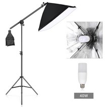붐암 크로스바 소프트 박스 LED 연속 조명 스튜디오 키트 사진 및 촬영 장비용 50x70cm, 06 NEW 40W White