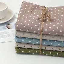 대폭 린넨 마일드도트 5색, 브라운바탕