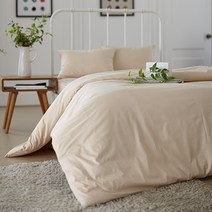 보드래 순면 이불커버 + 이불솜, 크림베이지