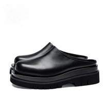 5cm 남자 키높이 소가죽 뮬 블로퍼 사무실 통굽 슬리퍼 구두