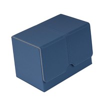 Royalways 트레이딩 카드 데크 박스 게임 카드 프로텍터 앨범 컨테이너 디스플레이 데크 케이스, PU 가죽, 파란색