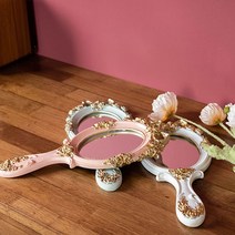 골드리본 장미 손거울 3종 마블 장식 인테리어 소품 디자인 아이디어 상품, 화이트