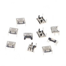 10 PCS 마이크로 USB 타입 B 5 핀 여성 소켓 커넥터 SMD 4 다리 90도