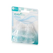 Evenflo CustomFlow Classic Silicone Nipples Medium Flow (3-6 months) 4 ea (Pack of 2)