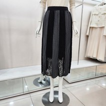 JJ JIGOTT 제이제이지고트 패턴 블록 레이스 플리츠 스커트 GK3P0SK91