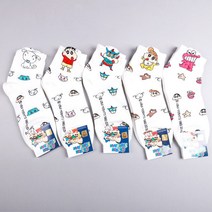 짱구핵인싸5개세트 짱구양말 정품캐릭터양말 중목양말 여자
