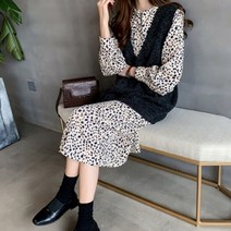패턴 코디 여름 롱원피스 패션 데일리 루즈핏 청치마 빅카라 케이프 여성 프릴 플레어 나시